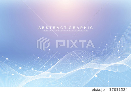 Geometric abstract background with connected line and dots. Network and connection background for 57851524