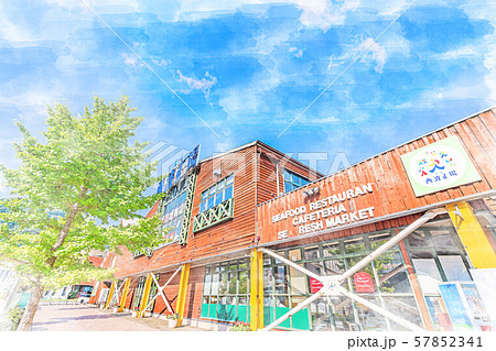 北海道の夏 函館 早朝の西波止場 57852341