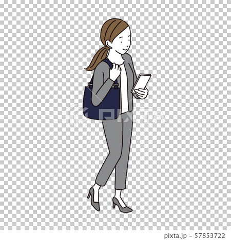スマートフォンを持つ女性 アイソメトリック イラスト スマートフォンを持つ女性 アイソメトリック イラスト 57853722