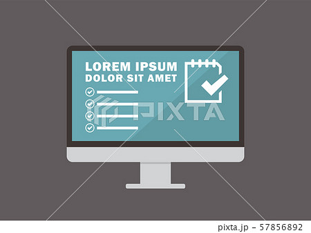 Computer monitor with evaluate form on display 57856892