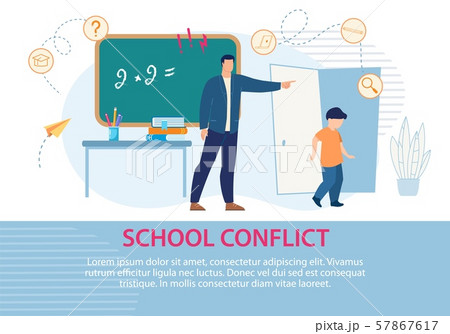 Education School Conflict Situation Text Poster Education School Conflict Situation Text Poster 57867617
