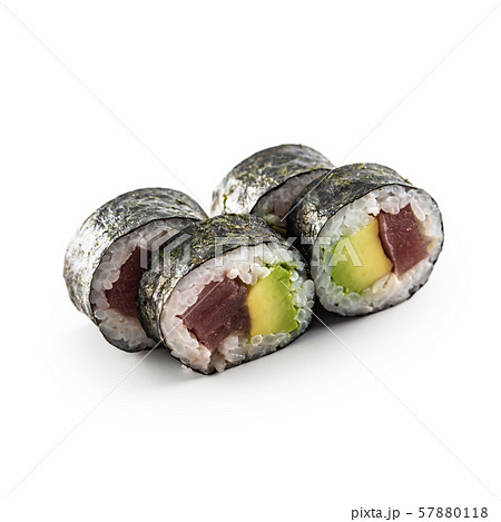 Sushi Maki different types isolated on white 57880118