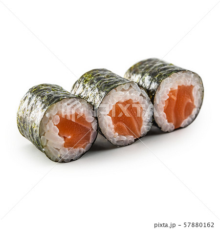 Sushi Maki different types isolated on white 57880162