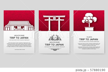 Set of Japan country ornament illustration concept. Art traditional, book, poster, abstract, ottoman 57880190