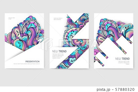 Abstract vector brochure cards set. Music art template of flyear, magazines, posters, book cover 57880320