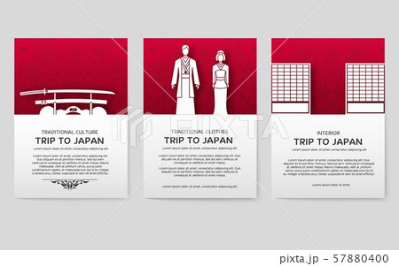 Set of Japan country ornament illustration concept. Art traditional, book, poster, abstract, ottoman 57880400