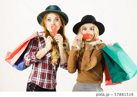 Two woman after sale shopping 57881516