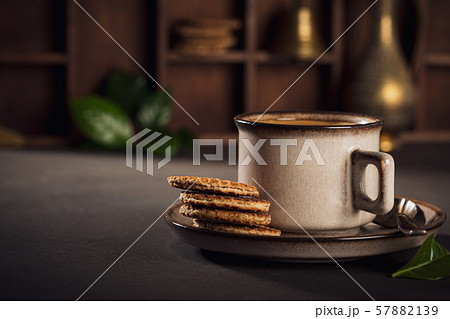 Coffee in brown cup 57882139