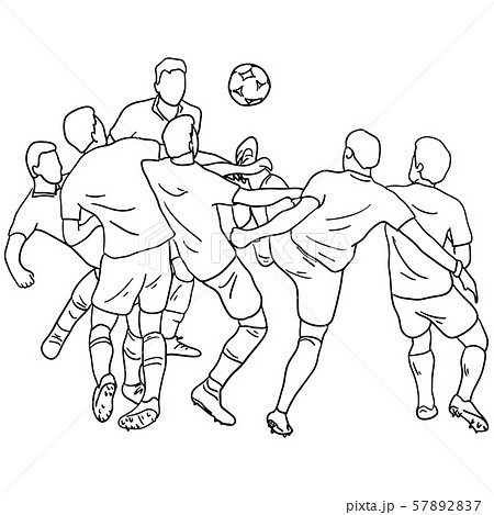 six male soccer player playing football six male soccer player playing football 57892837