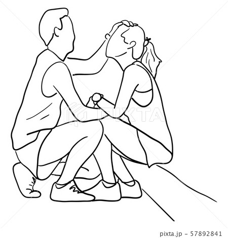 Man Touching His Lover With Love And Care Vectorのイラスト素材