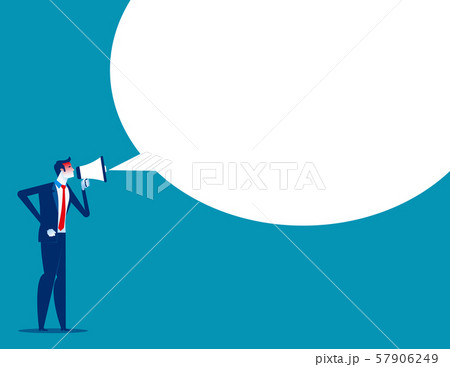 Angry man is shouting through megaphone. Concept Angry man is shouting through megaphone. Concept 57906249