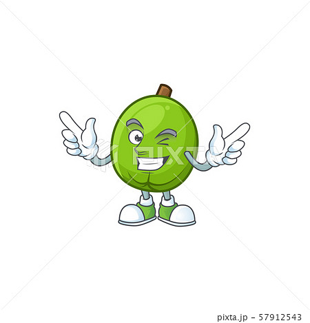 Wink fresh casimiroa mascot on white background. Wink fresh casimiroa mascot on white background. 57912543
