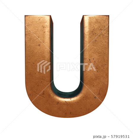 Copper metal letter 3D rendering Copper metal letter 3D rendering 57919531