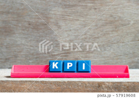 Tile letter on red rack in word KPI Tile letter on red rack in word KPI 57919608