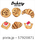 Hand drawn bakery puff pastry collection 57920871