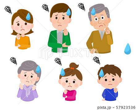 困る　家族三世代　イラスト 57923536