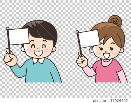 旗を持つ若者 旗を持つ若者 57924405