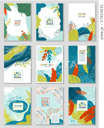 Set of abstract covers with inscriptions. Vertical rectangle. Vector illustration. Set of abstract covers with inscriptions. Vertical rectangle. Vector illustration. 57924635