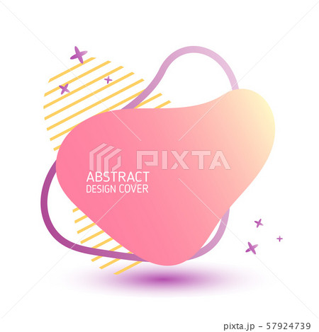 Pink stain with the inscription Abstract design cover. Background square shape. Vector illustration. 57924739