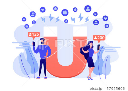 Attracting followers concept vector illustration 57925606