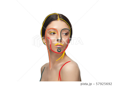 Beauty woman face portrait with perfect skin, art concept 57925692