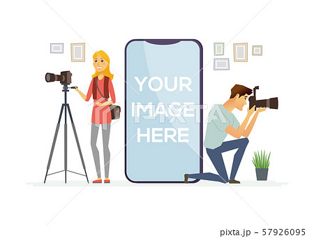 Photographers at work - cartoon people characters illustration 57926095
