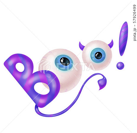 The frightening inscription BOO. Bulging eyes. 57926499