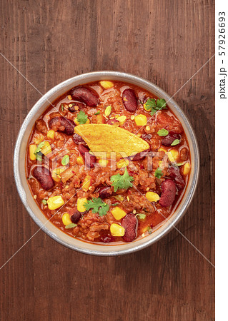 Chili con carne, shot from the top Chili con carne, shot from the top 57926693