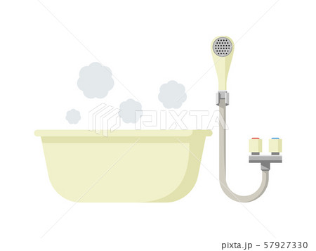 お風呂とシャワーのシンプルなイラストのイラスト素材 57927330 Pixta