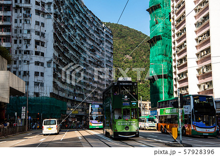香港　トラム　香港島　太古駅周辺 57928396
