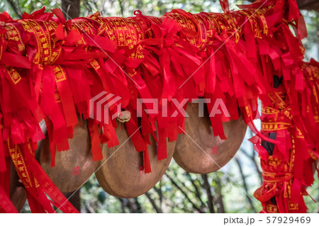Red ribbons in Zhangjiajie National Park 57929469