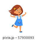 Cute happy girl dancing 57930093