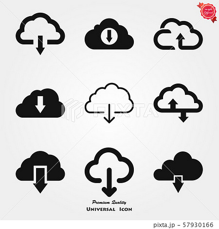 Cloud icon, outline and solid vector illustration 57930166