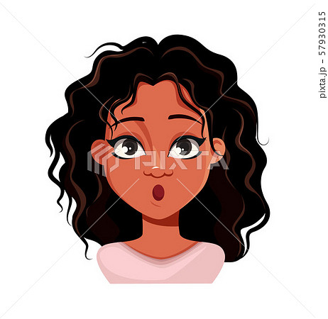 Emotion of African American woman, surprised 57930315