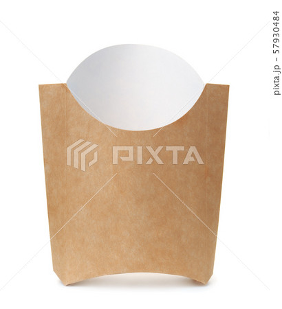 Empty paper french fry packaging Empty paper french fry packaging 57930484