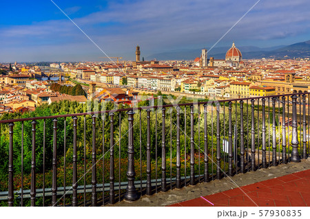Aerial view of Florence, Italy with Duomo 57930835