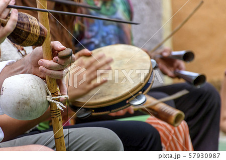 Berimbau and others instruments player during Berimbau and others instruments player during 57930987