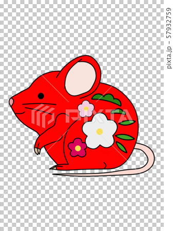 Zodiac floral red mouse 57932759