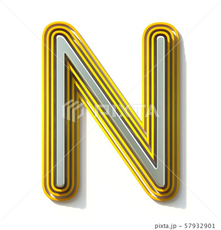 Yellow outlined font letter N 3D Yellow outlined font letter N 3D 57932901
