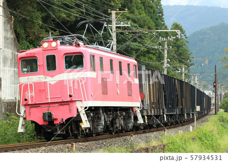 秩父鉄道デキ504鉱石貨物列車 秩父鉄道デキ504鉱石貨物列車 57934531