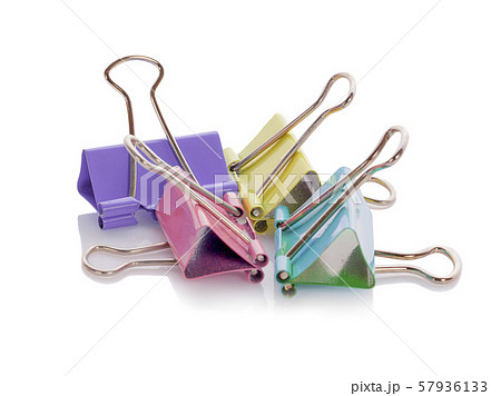 color Paper clip isolated on white background color Paper clip isolated on white background 57936133