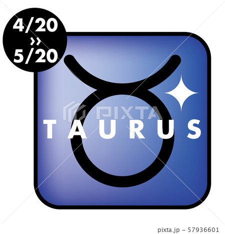 星占い 星座のアイコン イラスト 日付入 牡牛座 おうし座 タウルスのイラスト素材
