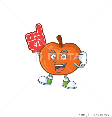 Foam finger fruit tangerine cartoon character with mascot 57936705