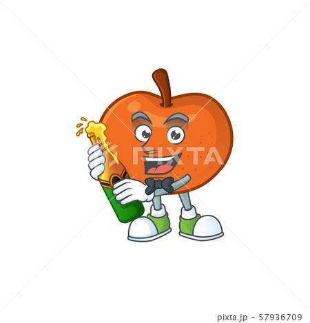 With beer fruit tangerine cartoon character with mascot With beer fruit tangerine cartoon character with mascot 57936709