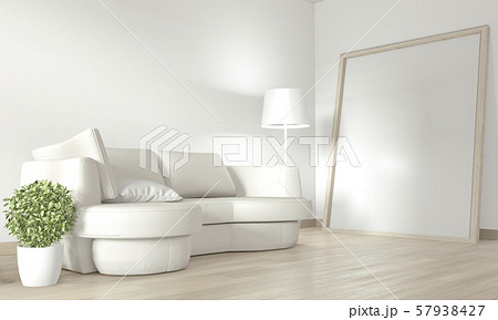 Mock up poster frame in white living room 57938427