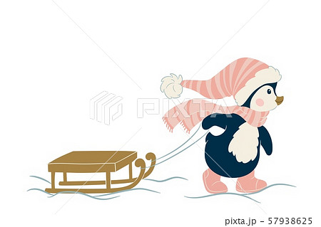 Christmas cute penguin 57938625