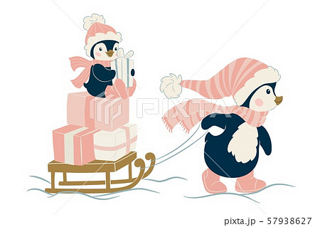 Christmas cute penguin 57938627