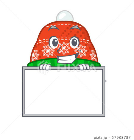 Grinning with board winter hat isolated in the character Grinning with board winter hat isolated in the character 57938787