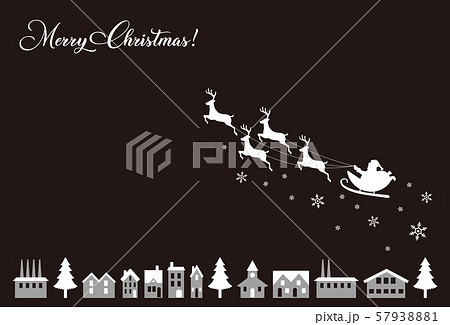 クリスマスカード サンタが町にやってくる クリスマスカード サンタが町にやってくる 57938881