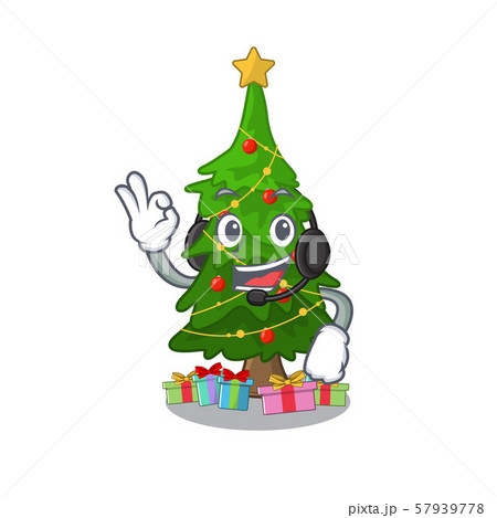With headphone christmas tree toy shaped a character 57939778